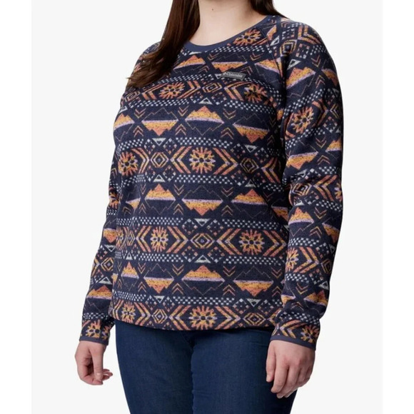 Columbia Sweater Weathe Fleece Crew  Shirt Pullover Nocturnal Pinecones XL - Picture 2 of 13